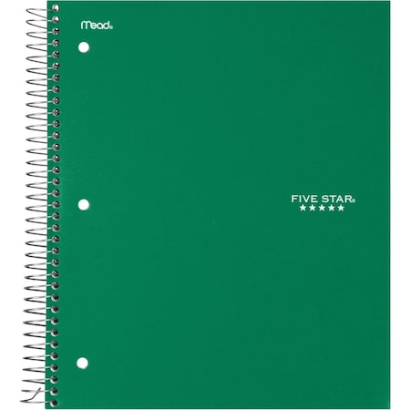 Five Star 8.5 x 11.5 in. Wirebound College Ruled Notebook - 3 Subject, Green FI464786